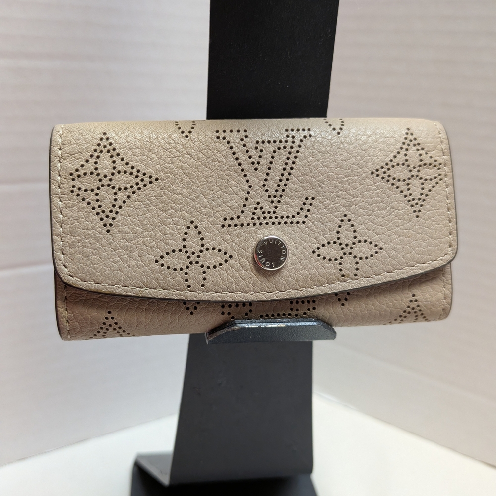 Louis Vuitton Beige Perforated Monogram Leather Key Ring